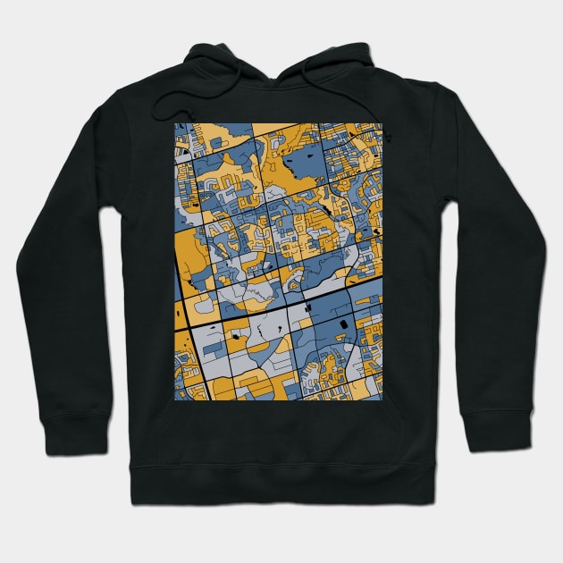 Markham Map Pattern in Blue & Gold Hoodie by PatternMaps